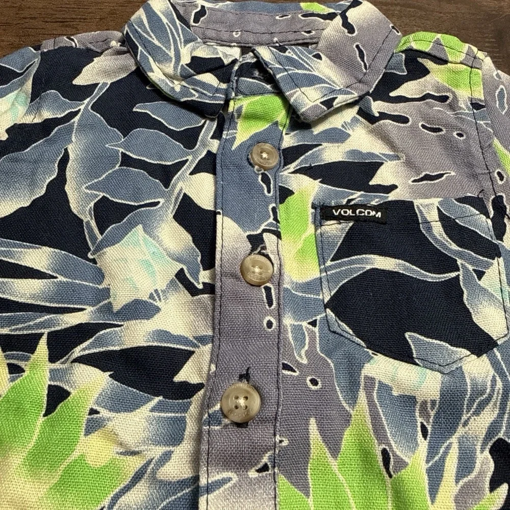 Volcom Infant Boy Floral Short Sleeve Romper SZ 3-6 Month Baby One Piece NWOT